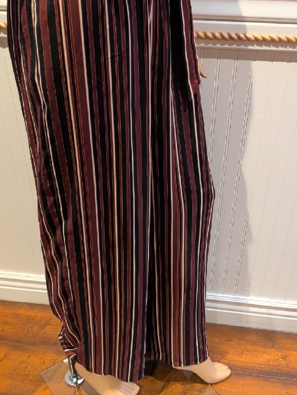 Xhilaration Burgundy Striped Jumpsuit Small - Picture 3 of 9